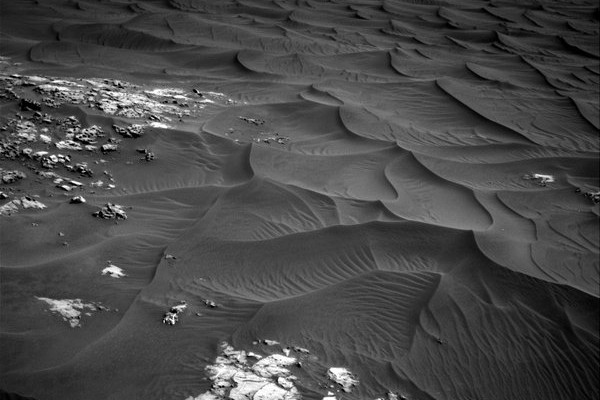 Curiosity parked by a beautiful dune field_photo by @MarsCuriosity