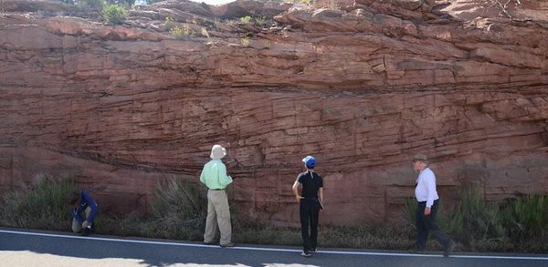 Accretion sets of a fluvial bar in the Kayenta Formation, CO_Photo by Rob Mahon